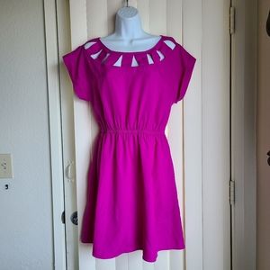 FOREVER 21 Magenta Keyhole Dress, Women's Size M